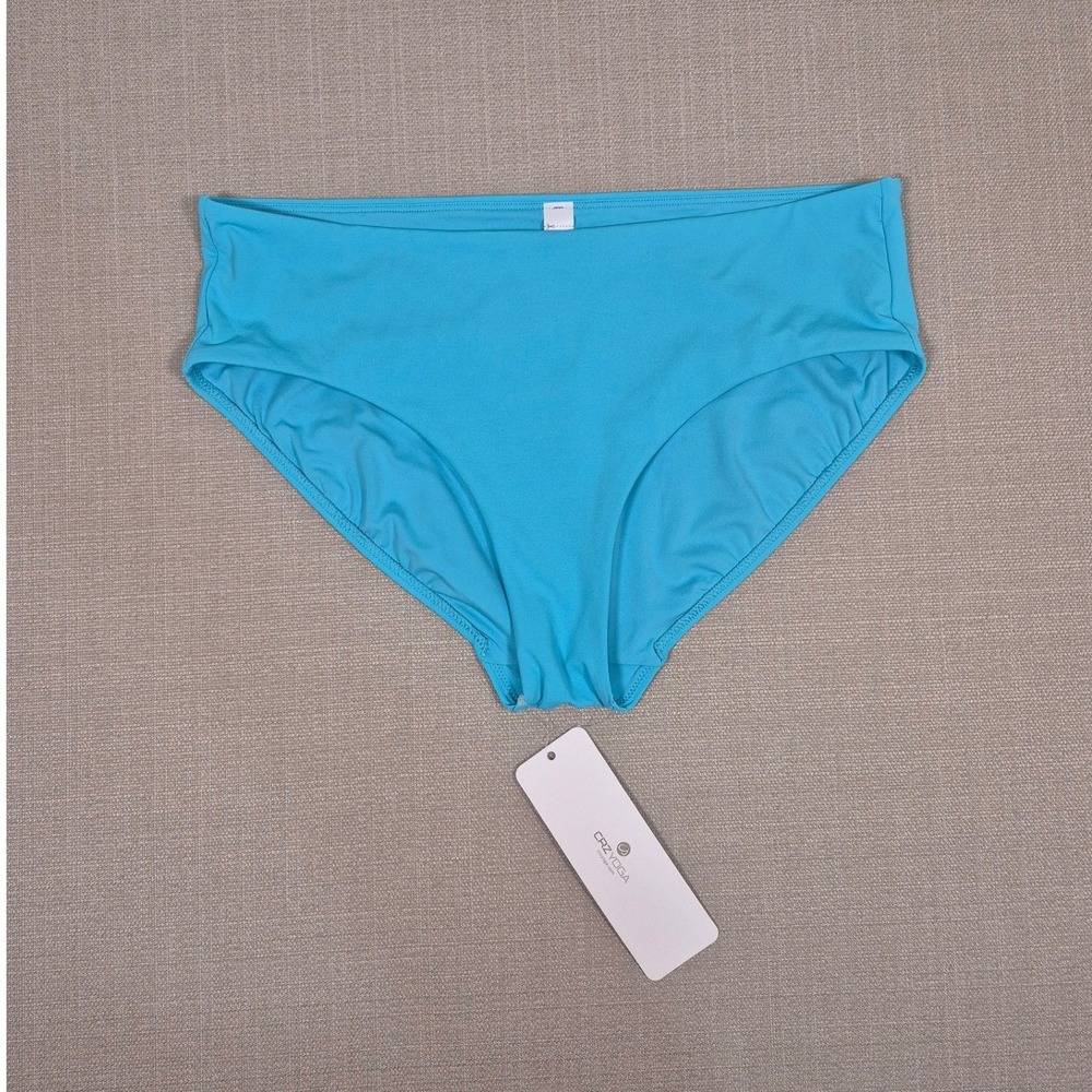 CRZ YOGA Women Turquoise Blue Bikini Bottoms Mid Rise Swimwear RY042 Size M 8/10
